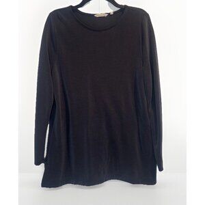 Soft Surroundings Women’s Dark Gray Long Sleeve Modal Tunic Blouse Top Sz M